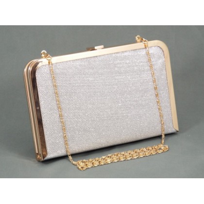 Geanta dama clutch argintiu metalizat Feerya, (FLORY CLUTCH ARGINTIE-90)